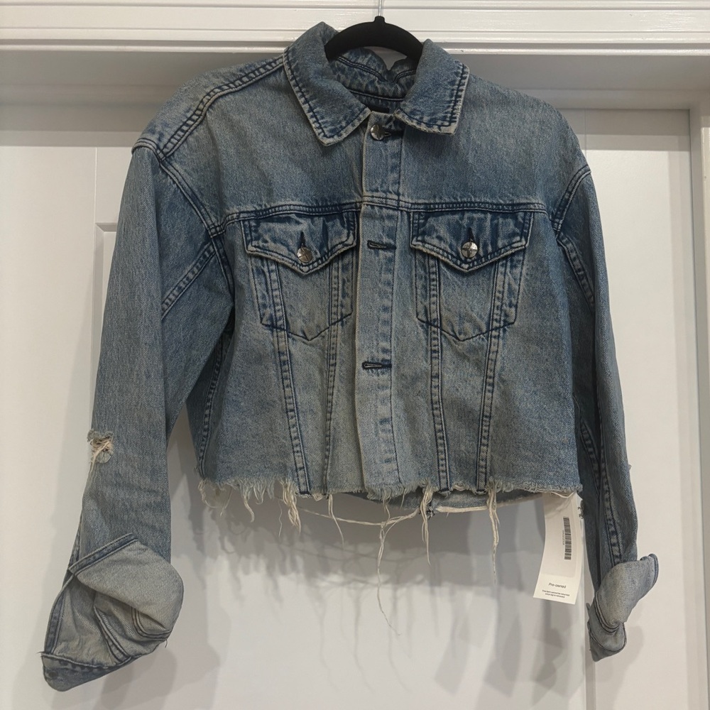 KSUBI Cropped Denim Jacket Sz XS